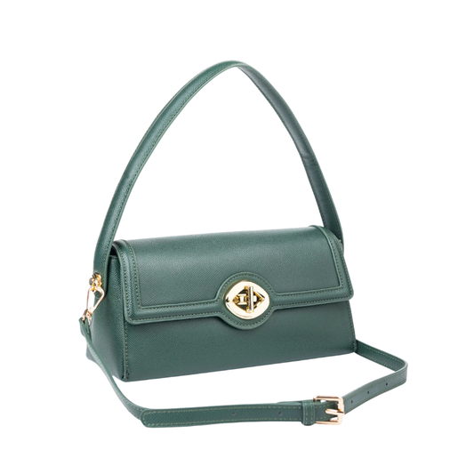 Green Baguette Handbag for Women