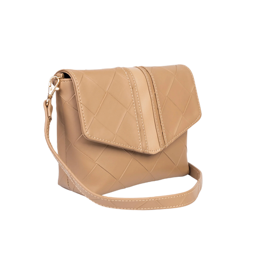 Beige Textured Handbag for Women