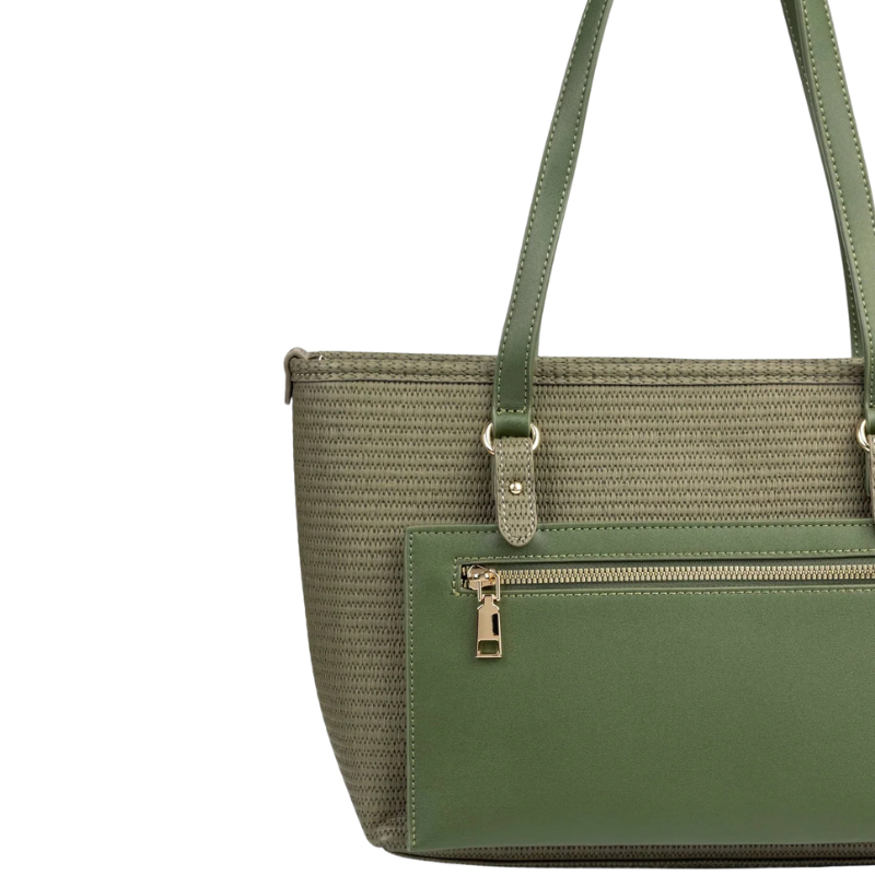 Olive Textured Tote Bag for Women