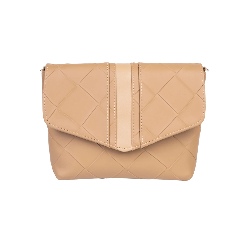 Beige Textured Handbag for Women