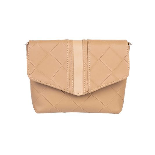 Beige Textured Handbag for Women