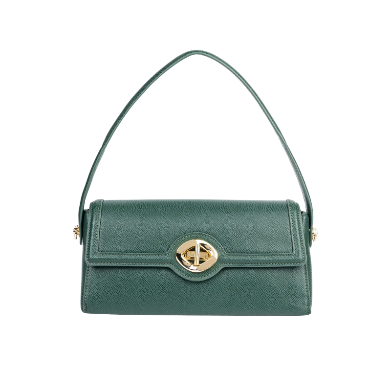 Green Baguette Handbag for Women