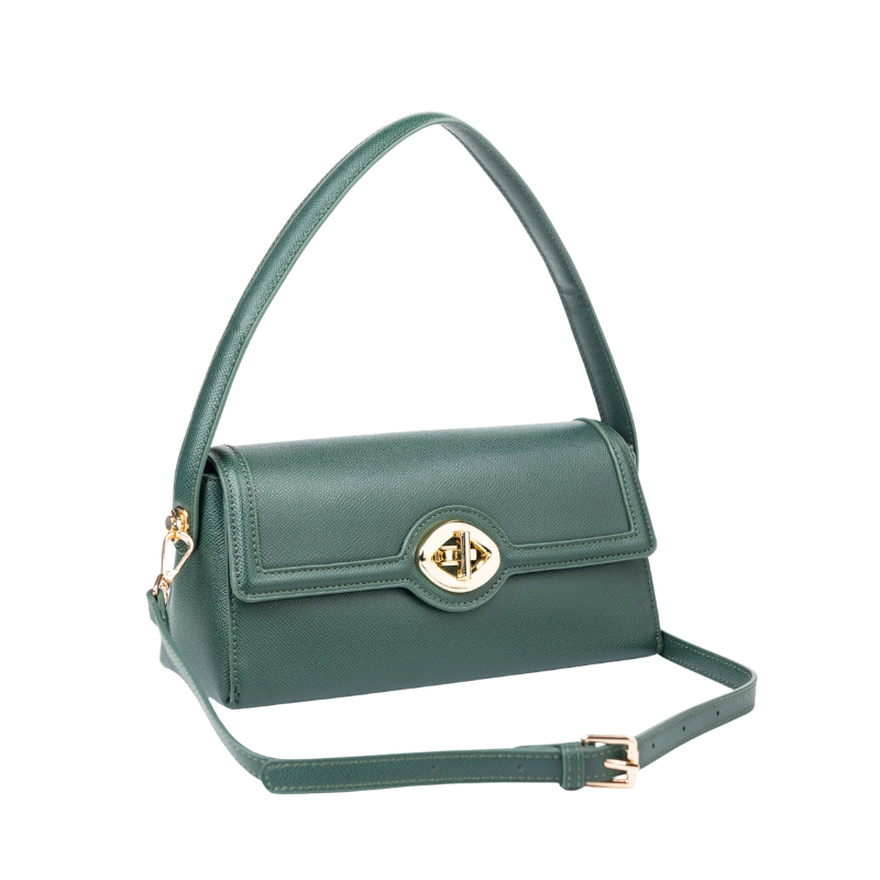 Green Baguette Handbag for Women