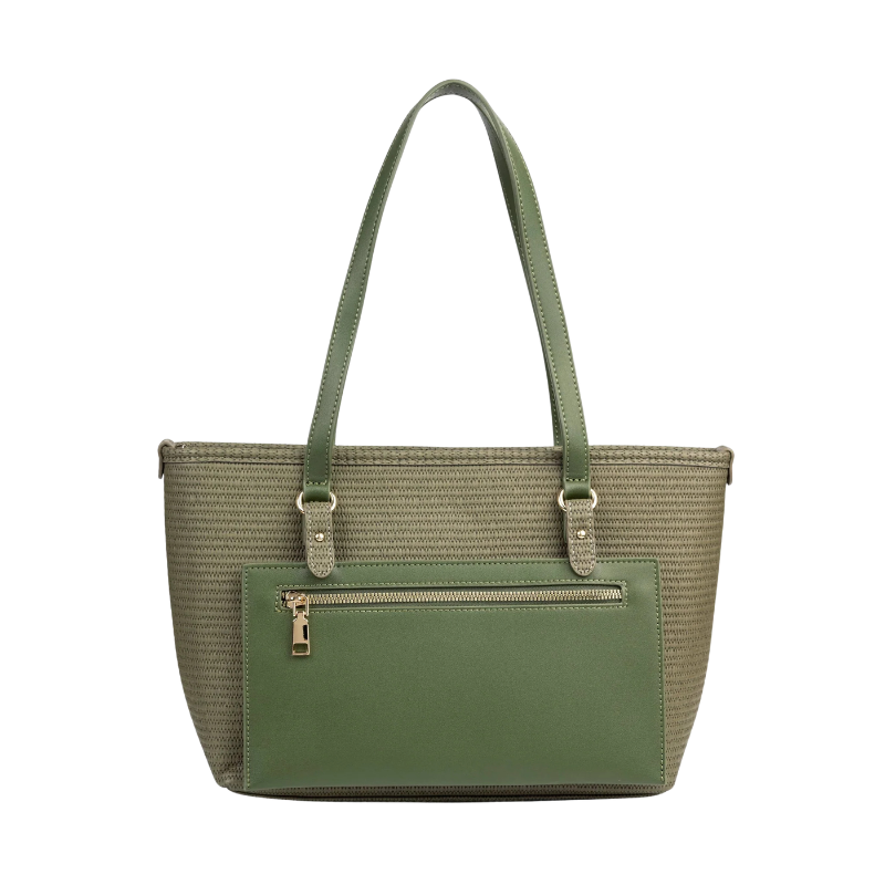 Olive Textured Tote Bag for Women