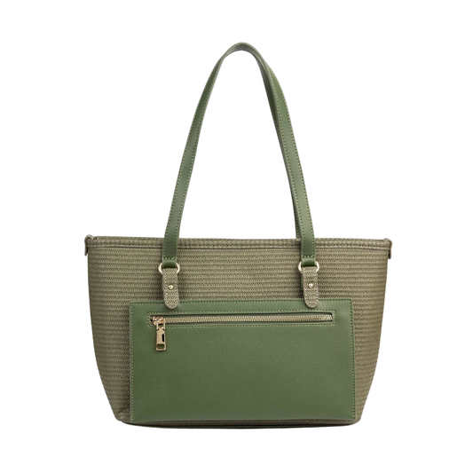 Olive Textured Tote Bag for Women