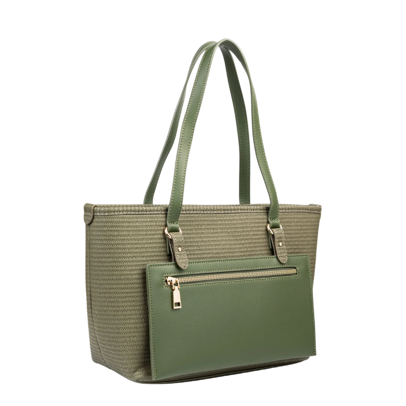 Olive Textured Tote Bag for Women