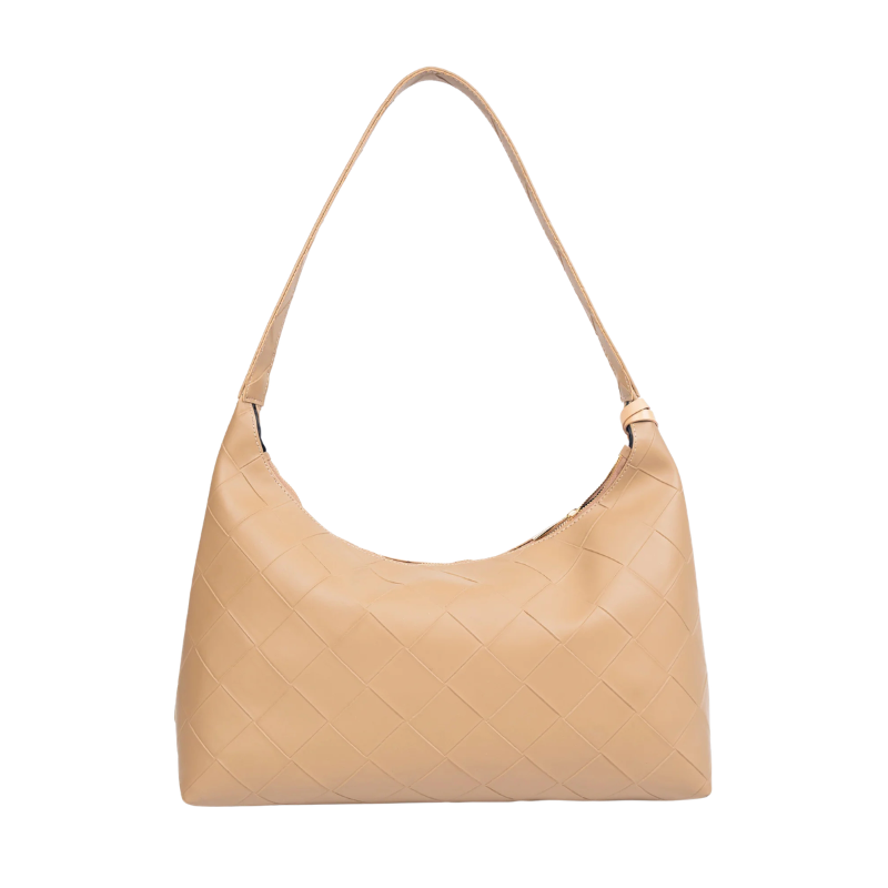 Brown Textured Tote Bag for Women