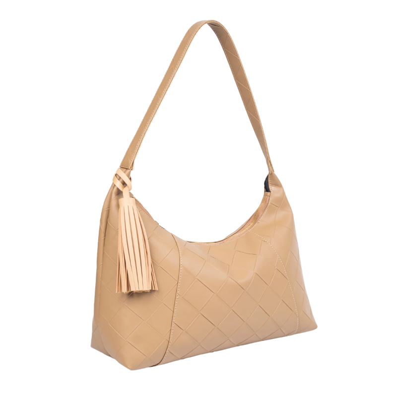 Brown Textured Tote Bag for Women