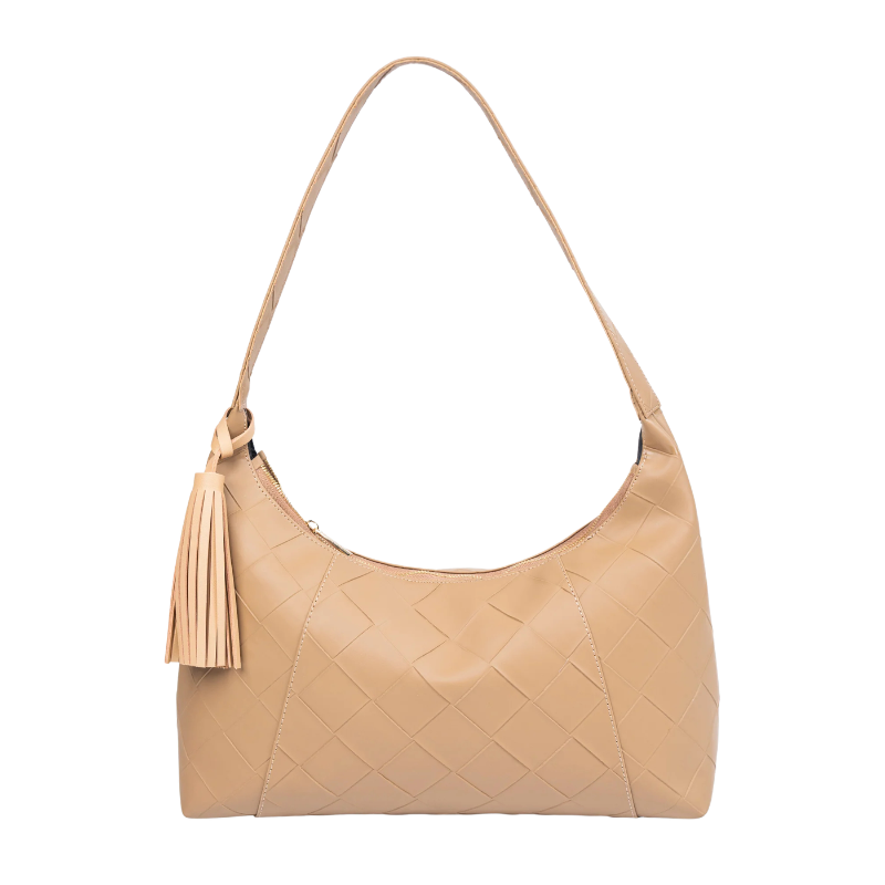 Brown Textured Tote Bag for Women