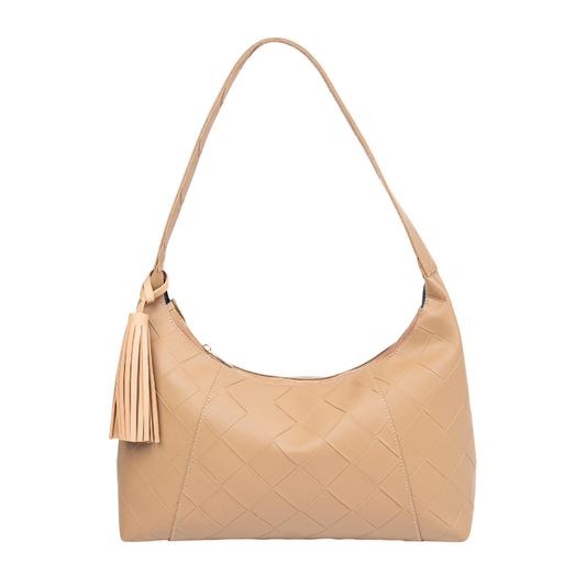 Brown Textured Tote Bag for Women